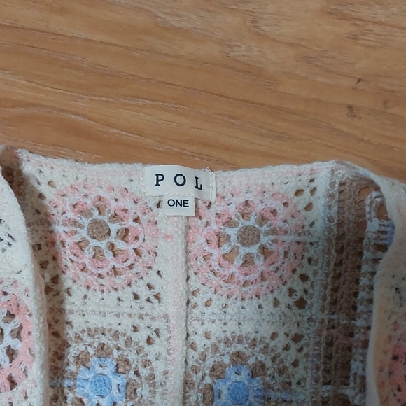 POL Pastel Open Front Granny Square Cardigan. NWOT - Picture 2 of 5